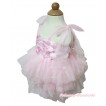 Light Pink White 3D Flower Petal Dance Party Halter Dress LP115